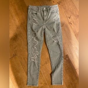 American eagle superstretch hi rise legging crop jeans